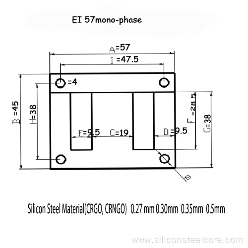 Chuangjia grade 800 silicon steel EI lamination transformer core/ei lamination silicon steel EI 57